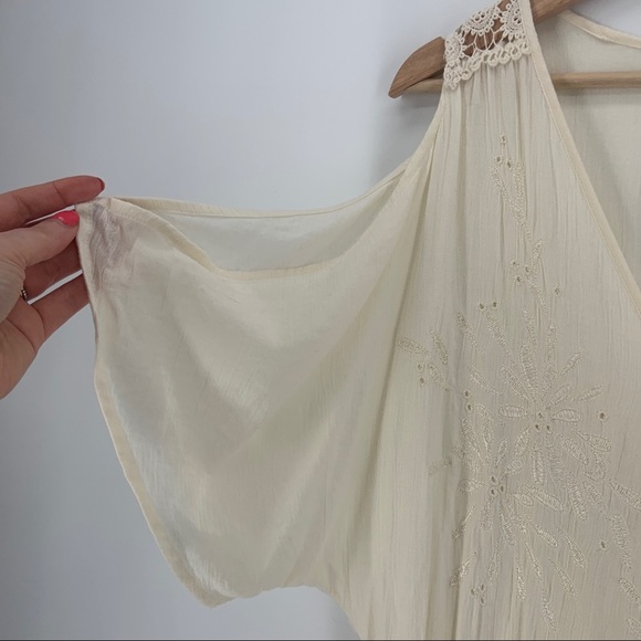 American Eagle Outfitters Cream Gauzy Boho Romper - Picture 10 of 15